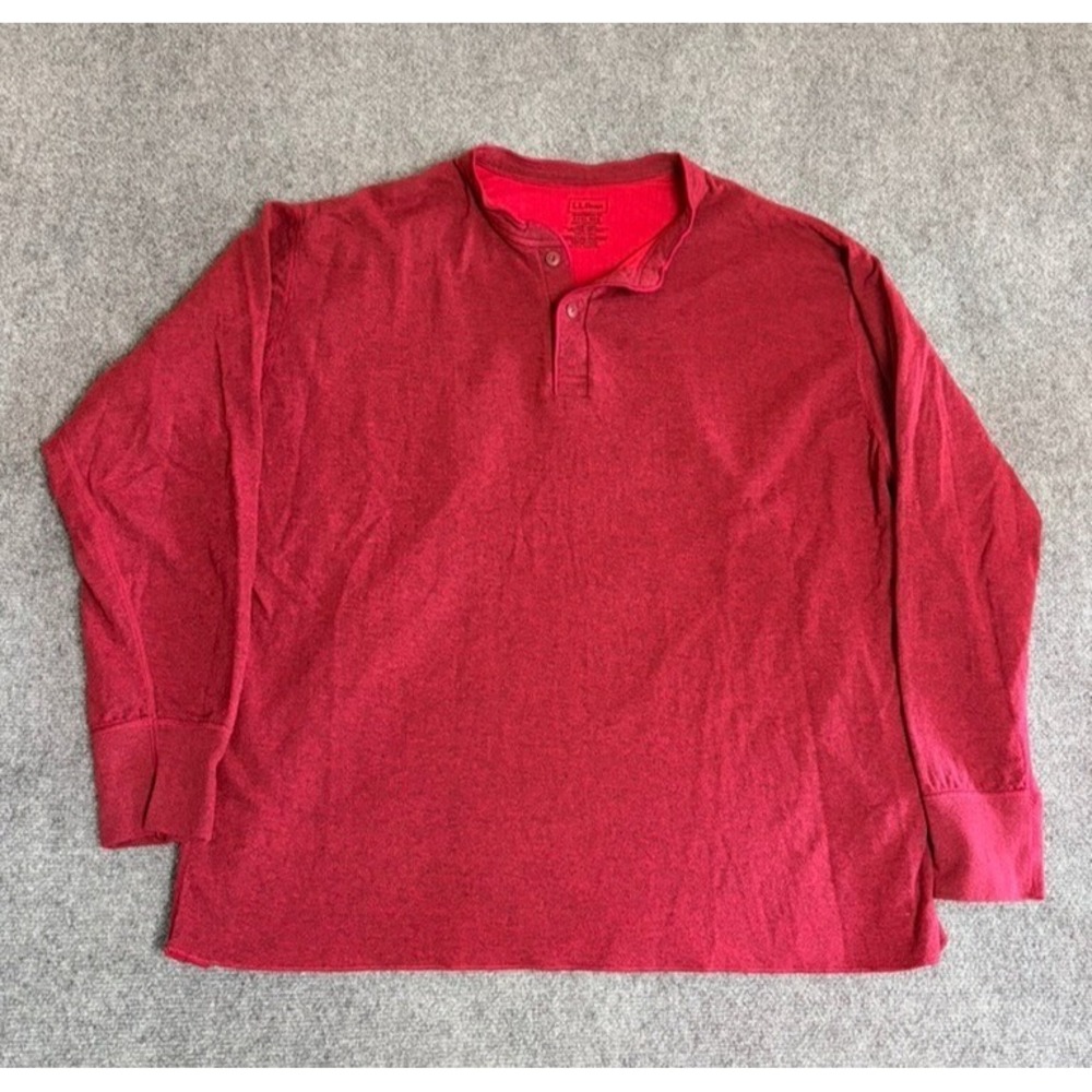 LL Bean Tradional Fit River Driver Red Shirt Wool Nylon Long Sleeve Size 3XL